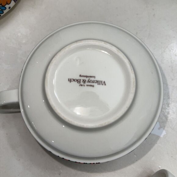 VINTAGE VILLEROY & BOCH TWO ACAPULCO STACKABLE COFFEE/TEA CUPS MUGS LUXEMBOURG - Picture 4 of 4